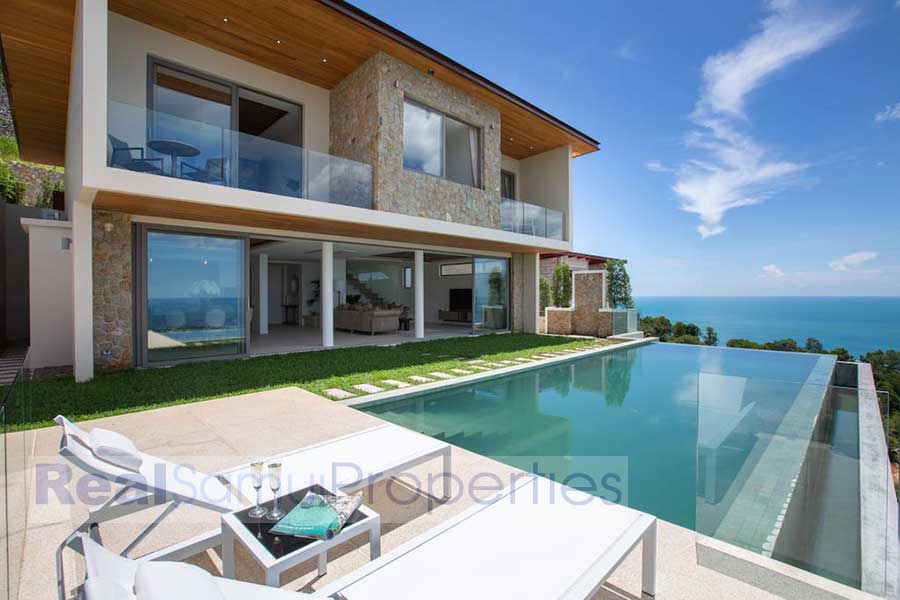Immaculate Brand-New Contemporary Luxury 4-Bed Panoramic Sea View Villa, Chaweng